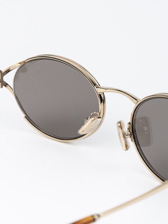 Miu Miu Women Sunglasses LOGO Pale Gold Grey Oval MU52YS ZVN80Q NEW AUTHENTIC main image 5